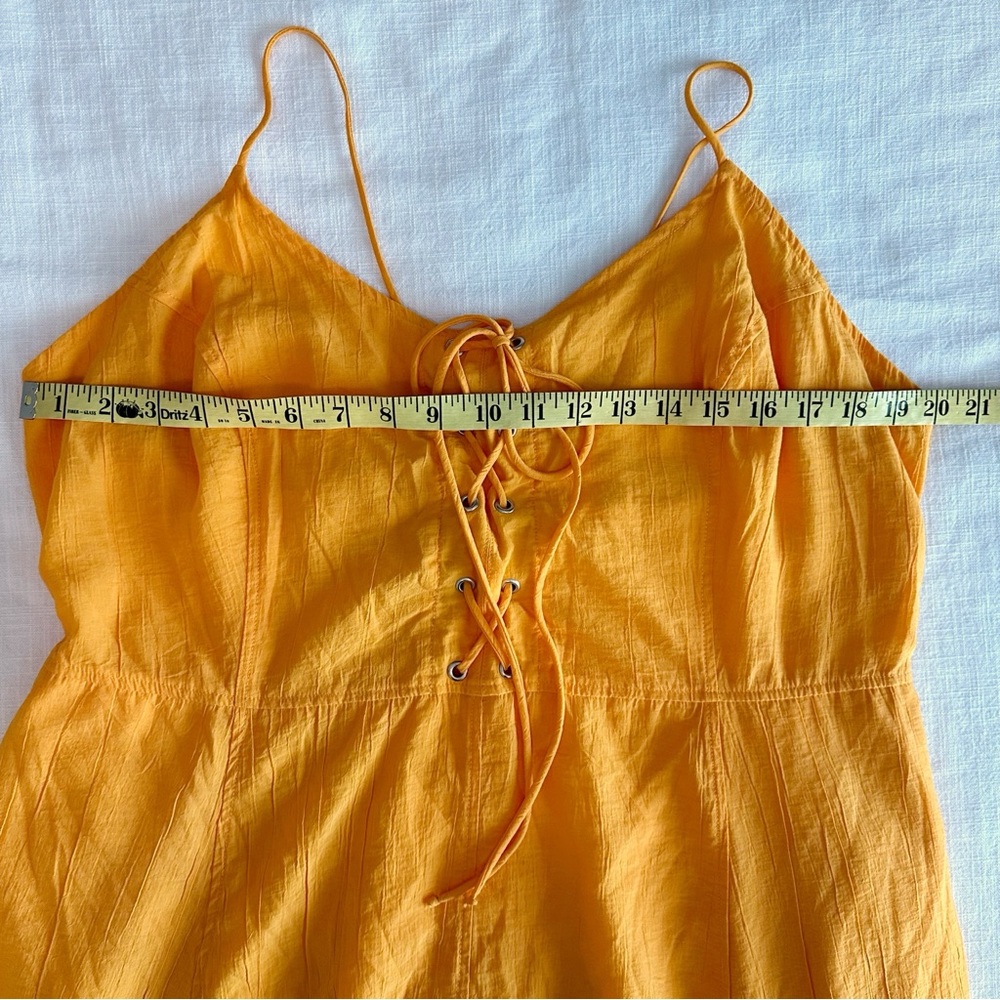 Maeve Anthropologie Orange Lace-up Full Skirt Sundress 1 X - Picture 9 of 13